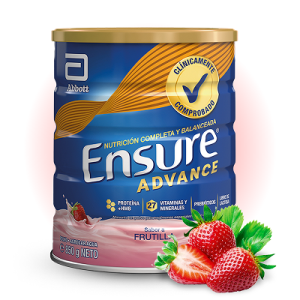 Envase Ensure Advance sabor frutilla 850 g